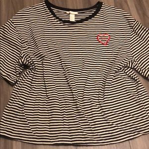 Black and White Stripe Love T’Shirt